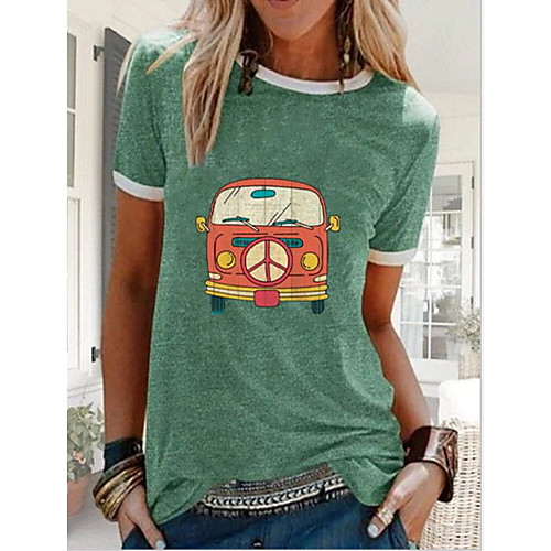 

Women's Geometric T-shirt Daily Weekend Purple / Green