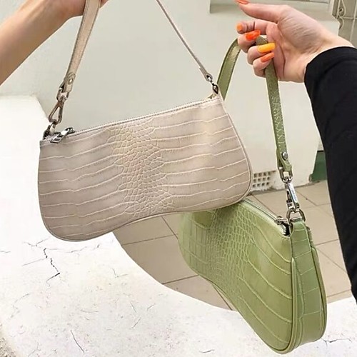 

Women's Zipper PU Crossbody Bag Solid Color White / Black / Green