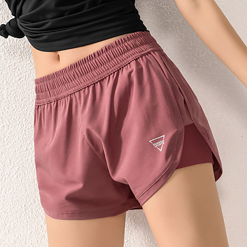 

Women's Running Shorts 2 in 1 Pocket Fashion White Black Red Elastane Yoga Running Fitness Shorts Sport Activewear Comfy Breathable Quick Dry Soft Stretchy