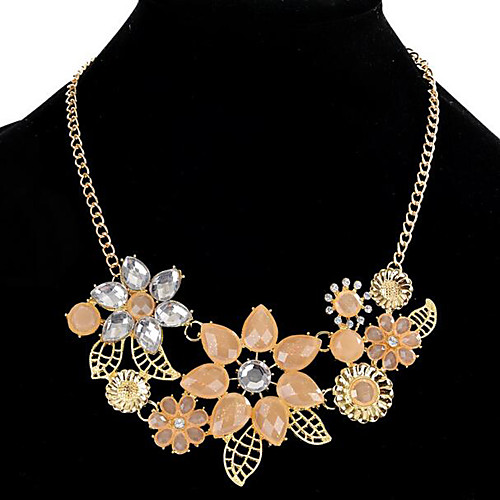 

Women's Choker Necklace Collar Necklace Flower Fashion Resin Glass Chrome Blushing Pink 45 cm Necklace Jewelry For Christmas Party Evening Street Beach