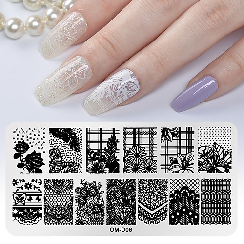 

1 pcs Stamping Plate Template Flower Series Recyclable nail art Manicure Pedicure Artistic Daily