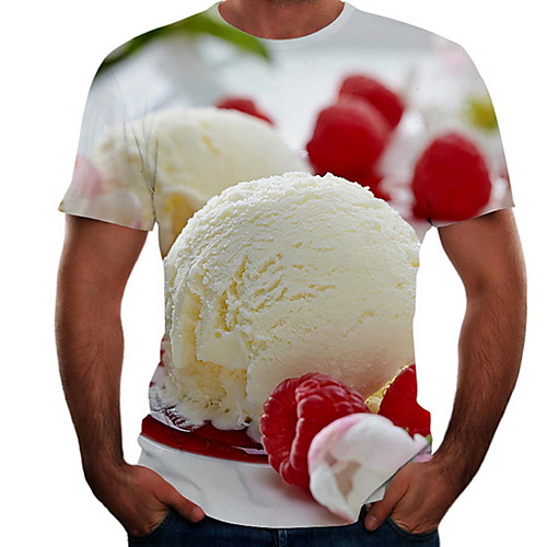 

Men's Graphic Print T-shirt Daily White / Brown / Rainbow