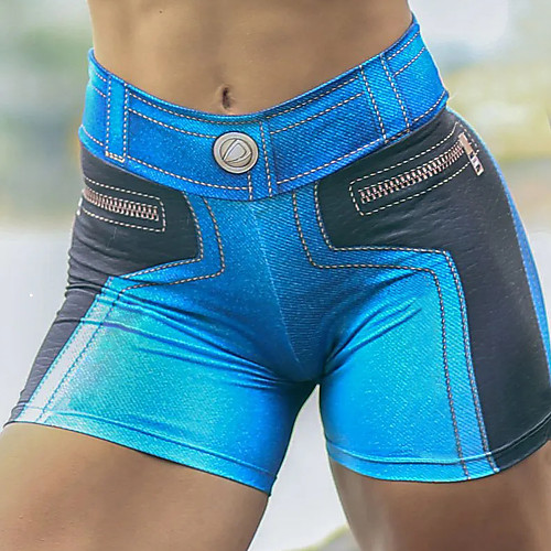 

Women's High Waist Yoga Shorts Shorts Butt Lift Quick Dry Rainbow Gym Workout Running Fitness Sports Activewear High Elasticity