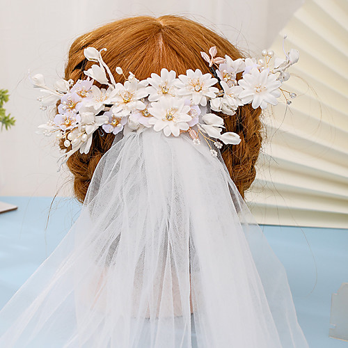 

Fashion Fabrics Headdress with Imitation Pearl 1 Piece Wedding / Special Occasion Headpiece