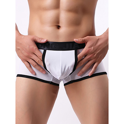 

Men's Basic Boxers Underwear - Normal Mid Waist White Black Blue S M L