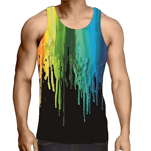

Men's Graphic Print Tank Top Daily Black