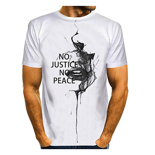 

Men's Graphic Letter Print T-shirt Basic Daily White