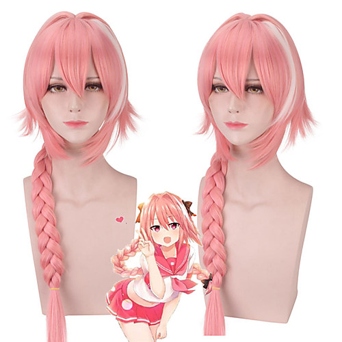 

FGO Fate grand order Astolfo Cosplay Wigs Women's Braid 39 inch Heat Resistant Fiber Plaited Pink Pink Anime