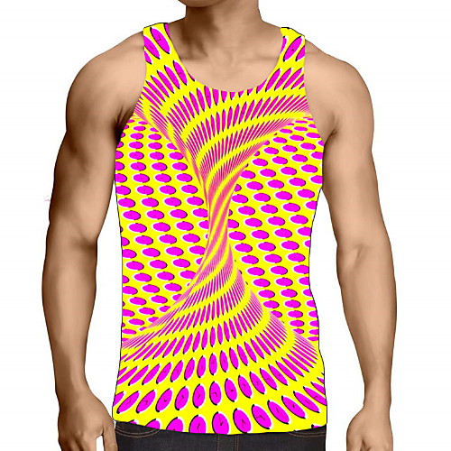 

Men's Graphic 3D Print Print Tank Top Daily Orange