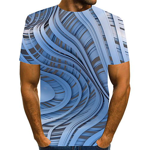 

Men's Graphic Print T-shirt Street chic Exaggerated Daily Going out Rainbow