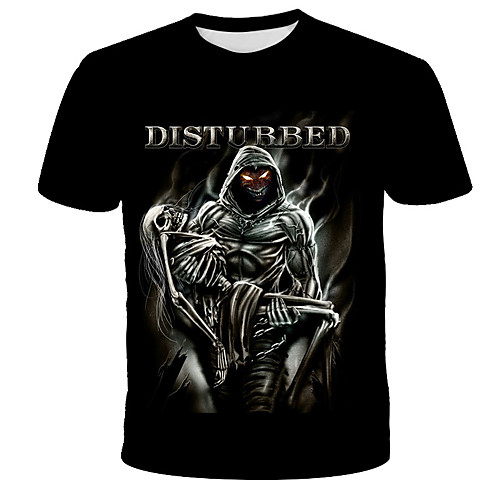 

Men's Graphic Skull Print T-shirt Street chic Exaggerated Daily Holiday Black