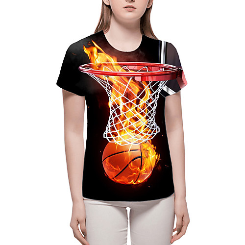 

Women's T-shirt Plus Size Graphic 3D Print Tops - Print Round Neck Loose Basic Daily Spring Summer Black Blue Red Green S M L XL 2XL 3XL 4XL 5XL 6XL / Going out