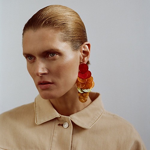 

Women's Drop Earrings Geometrical Precious Shell Earrings Jewelry Red For Daily 1 Pair