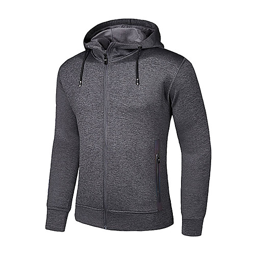 

Men's Full Zip Elastane Track Jacket Hoodie Jacket Running Jacket Running Walking Fitness Thermal / Warm Lightweight Windproof Sportswear Hoodie Top Long Sleeve Activewear Stretchy