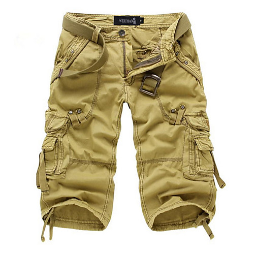 

Men's Basic Daily Slim Shorts Tactical Cargo Pants - Solid Colored Summer Wine Army Green Khaki US38 / UK38 / EU46 / US40 / UK40 / EU48 / US42 / UK42 / EU50