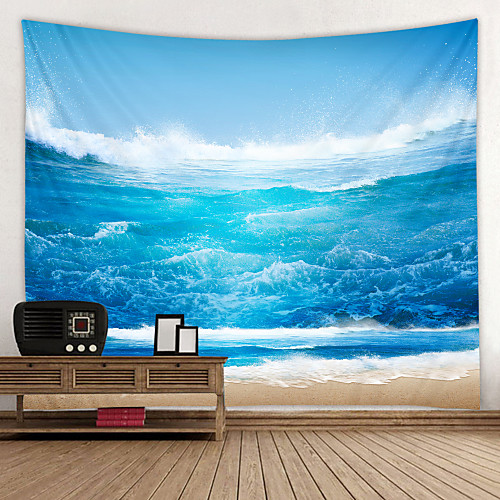 

Spectacular Waves Printed Tapestry Decor Wall Art Tablecloths Bedspread Picnic Blanket Beach Throw Tapestries Colorful Bedroom Hall Dorm Living Room Hanging