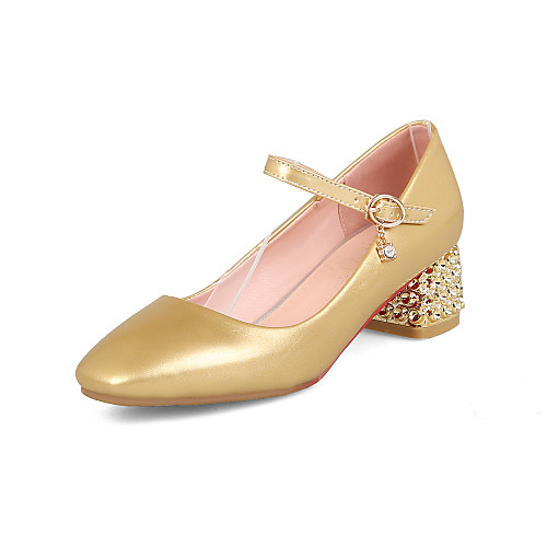 

Girls' Flower Girl Shoes PU Heels Stiletto Heels Big Kids(7years ) Buckle Gold / Silver Spring / Summer / Party & Evening