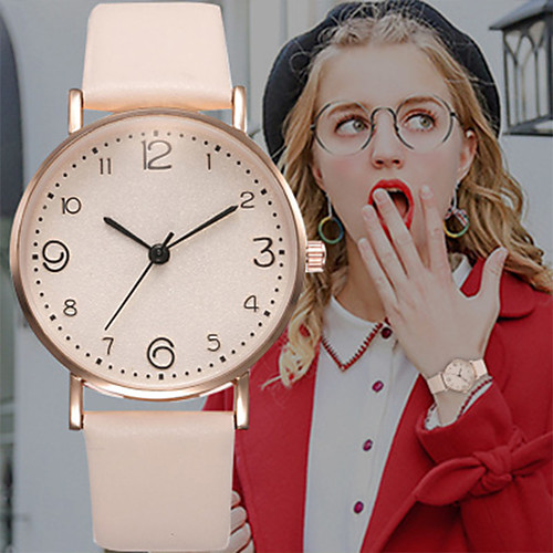 

Women's Quartz Watches Casual Fashion Black Red Brown PU Leather Chinese Quartz Black Red Blushing Pink Casual Watch 1 pc Analog One Year Battery Life