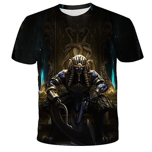 

Men's Graphic Print T-shirt Street chic Exaggerated Daily Holiday Black