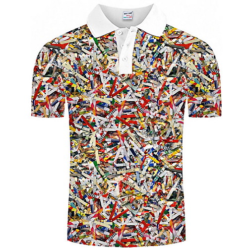 

Men's Graphic Print Polo Daily Rainbow