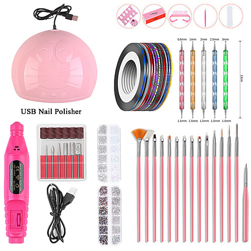 

1 set Nail Kits Plastics Ergonomic Design Multi Function Creative Classic Romantic Office / Career Daily Festival Nail Polish Nail Dryer & Lamp Nail Painting Tools for Finger Nail Toe Nail