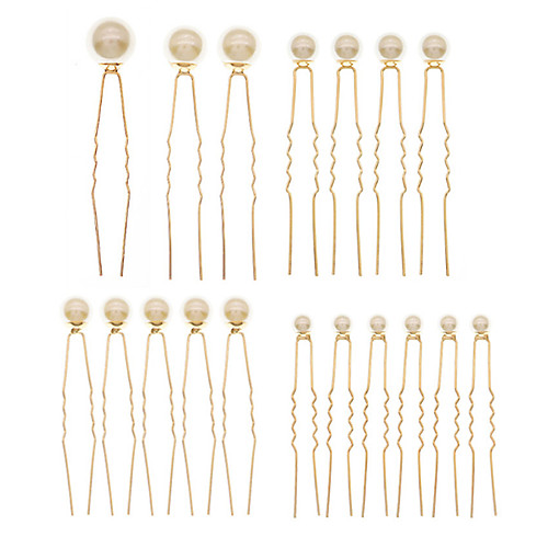 

Classic Imitation Pearl Headdress with Solid 18 Wedding / Special Occasion Headpiece