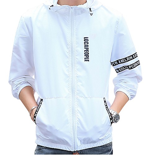 

Men's Hiking Jacket Outdoor Waterproof Quick Dry Ultra Light (UL) Top Full Length Visible Zipper Fishing Beach Camping / Hiking / Caving White / Black / Grey / Green