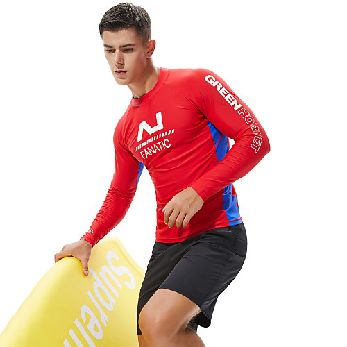 

SEOBEAN Men's Diving Rash Guard Top Breathable Long Sleeve Diving Surfing Water Sports Patchwork Autumn / Fall Spring Summer / Stretchy