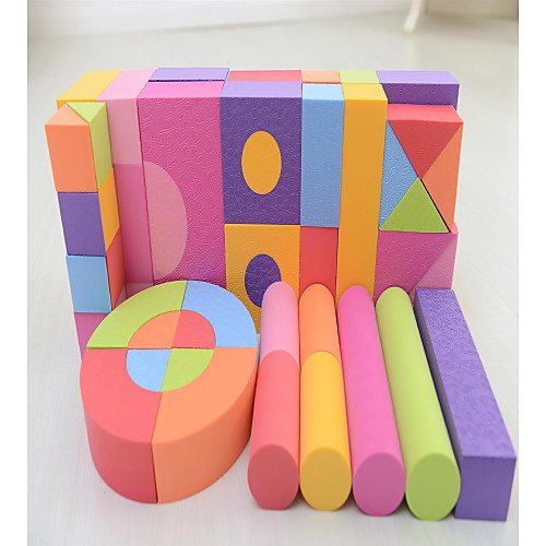 

48PCS Colorful Wooden Foam Building Blocks Educational Toys