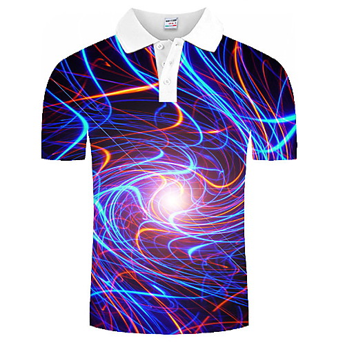 

Men's Graphic 3D Print Print Polo Daily Purple