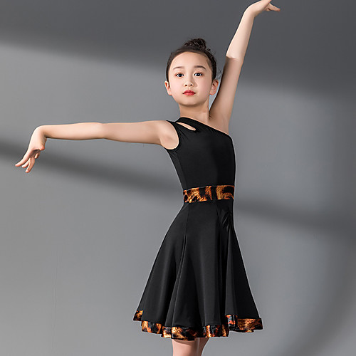 

Kids' Dancewear Dress Split Joint Girls' Training Performance Sleeveless Natural Nylon