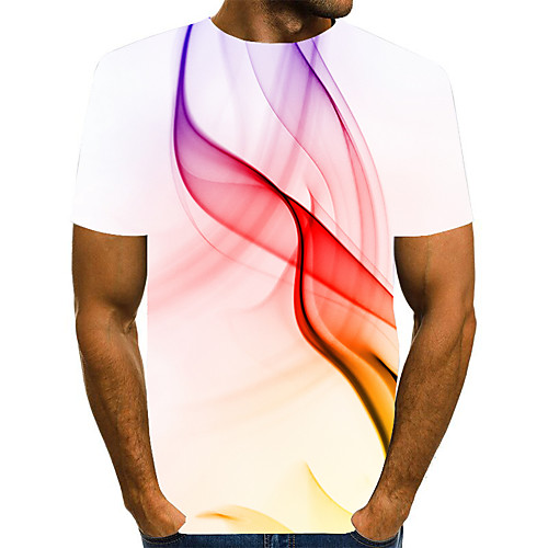 

Men's Graphic Print T-shirt Street chic Exaggerated Daily Going out Rainbow