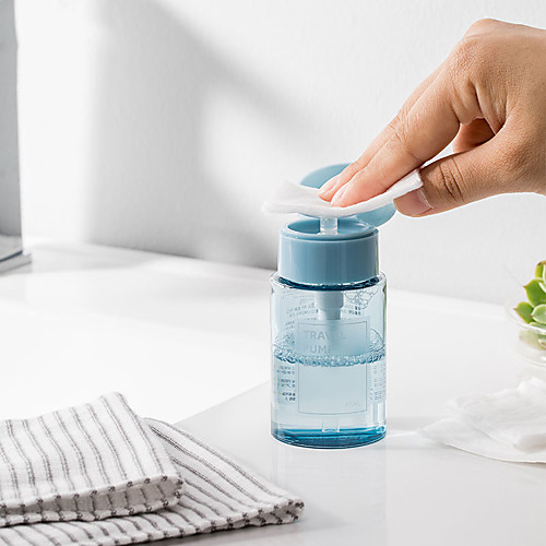 

110ml Portable Empty Plastic Nail Polish Makeup Remover Bottle Liquid Clear Press Pumping Dispenser Container Storage Tool