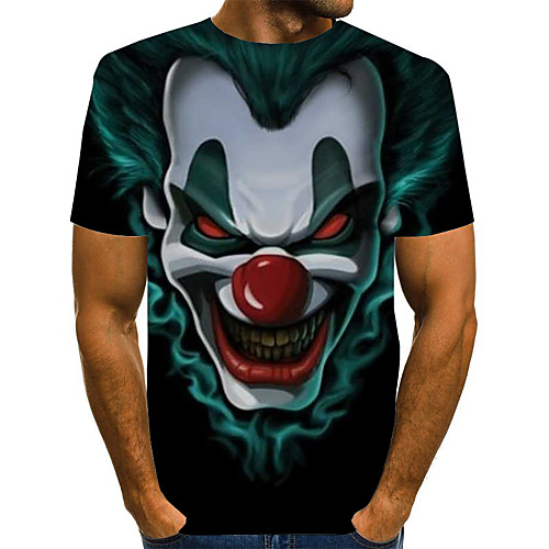 

Men's Geometric Graphic Print T-shirt Street chic Exaggerated Daily Going out Rainbow