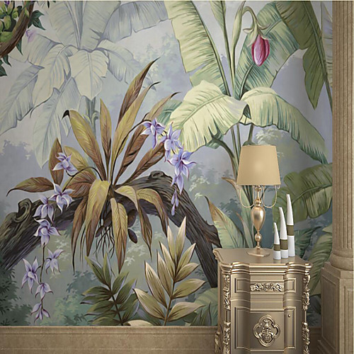 

Custom Self-adhesive Mural Banana Leaf Suitable for Background Wall Restaurant Bedroom Hotel Wall Decoration Art