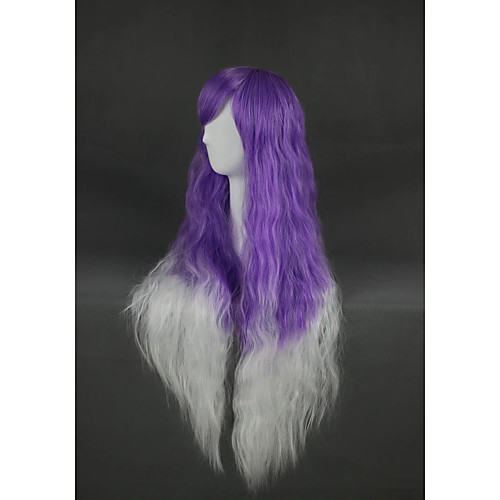 

Cosplay Wig Lolita Curly Cosplay Halloween With Bangs Wig Long Ombre Purple Synthetic Hair 27 inch Women's Anime Cosplay Color Gradient Ombre