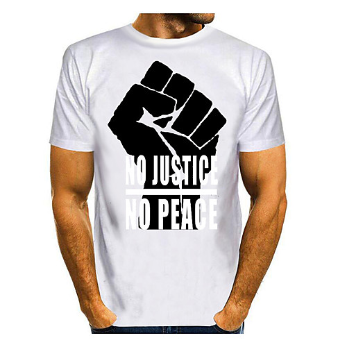 

Men's Graphic Letter Print T-shirt Basic Daily White