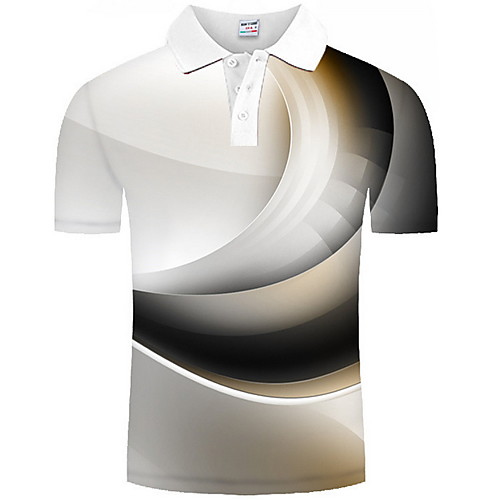 

Men's Graphic Print Polo Daily Gray