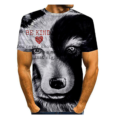 

Men's Graphic Animal Print T-shirt Basic Daily Black