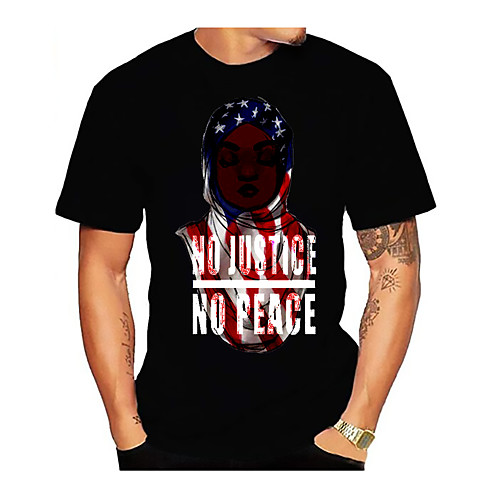 

Men's Graphic Letter Print T-shirt Basic Daily Black