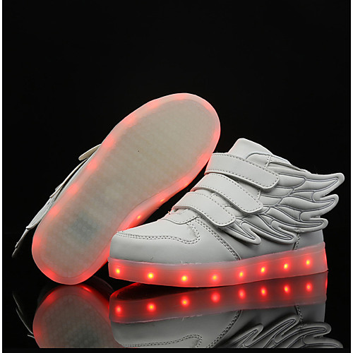 

Boys' / Girls' LED / LED Shoes / USB Charging Faux Leather Sneakers LED Shoes Walking Shoes LED / Luminous White / Black / Burgundy Summer / Fall / Color Block / Rubber