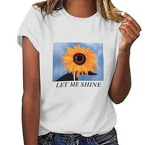 

Women's Floral T-shirt Daily White / Black / Gray
