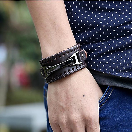 

Men's Vintage Bracelet Vintage Style Love Vintage Fur Bracelet Jewelry Black / Brown For Wedding Party Gift Daily Festival