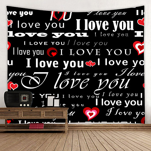 

I love you Background Digital Printed Tapestry Decor Wall Art Tablecloths Bedspread Picnic Blanket Beach Throw Tapestries Colorful Bedroom Hall Dorm Living Room Hanging