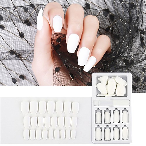 

24pcs Plastics Matte Ergonomic Design Simple Basic Daily Festival Artificial Nail Tips for Finger Nail / Romantic Series