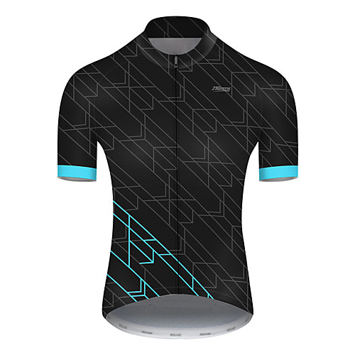 

21Grams Men's Short Sleeve Cycling Jersey Nylon Polyester Black / Blue Plaid / Checkered Patchwork Bike Jersey Top Mountain Bike MTB Road Bike Cycling Breathable Quick Dry Ultraviolet Resistant Sports