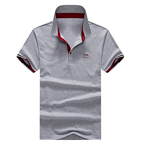 

Men's Solid Colored Print Polo Daily White / Navy Blue / Gray