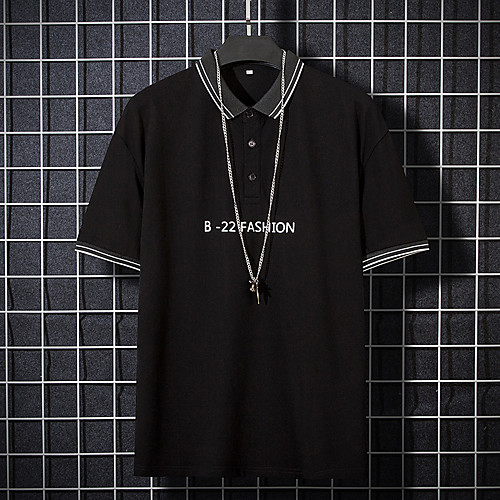 

Men's Solid Colored Print Polo Business Basic Daily White / Black / Gray