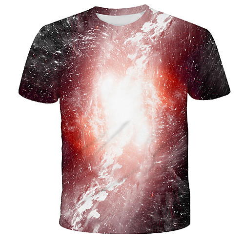 

Men's Graphic Flame Print T-shirt Street chic Exaggerated Daily Holiday Red