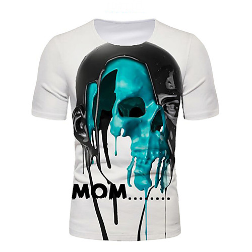 

Men's Graphic Skull Print T-shirt Daily White